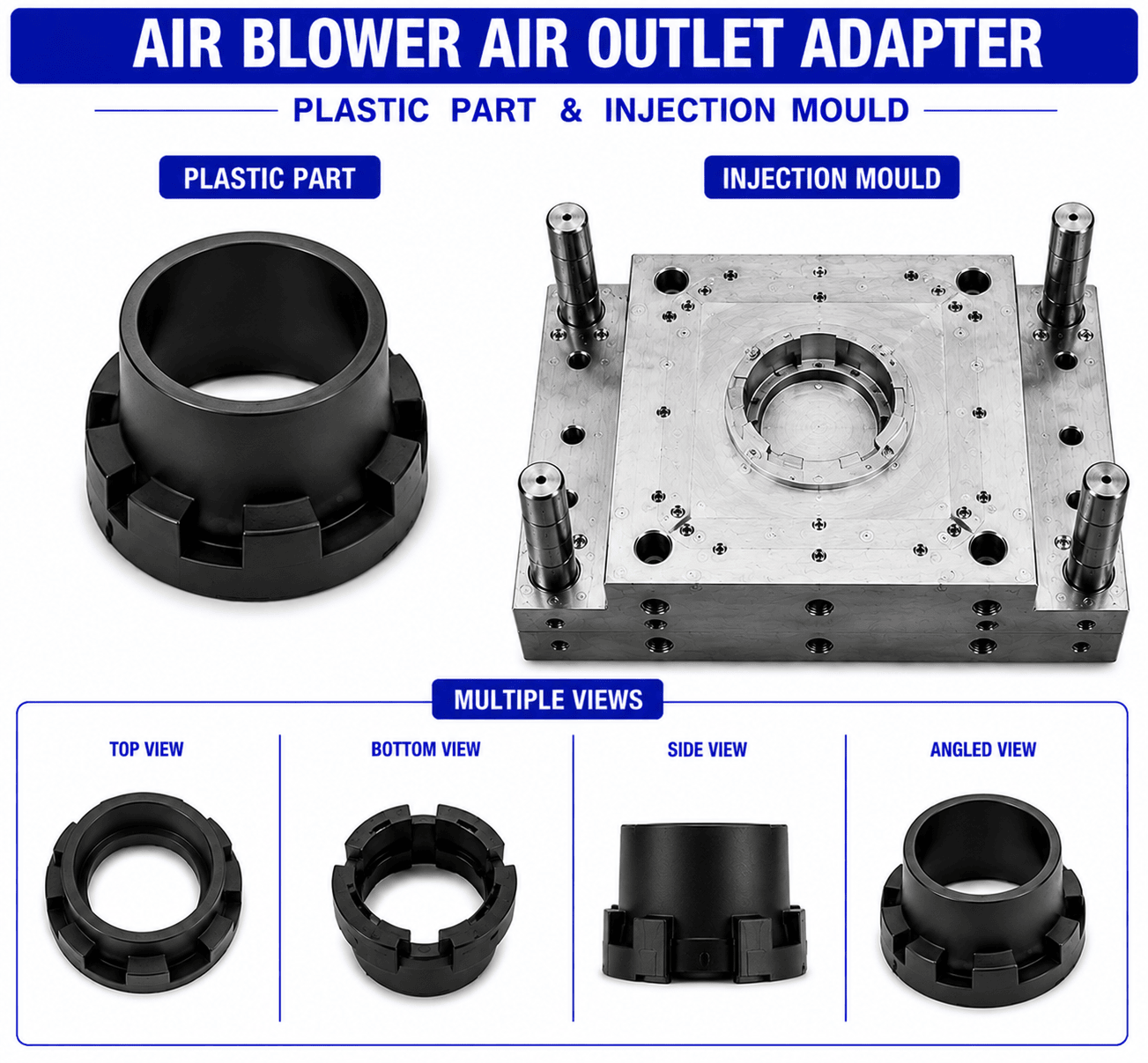 Air Blower Plastic Air Outlet Adapter Mould and Moulding Services